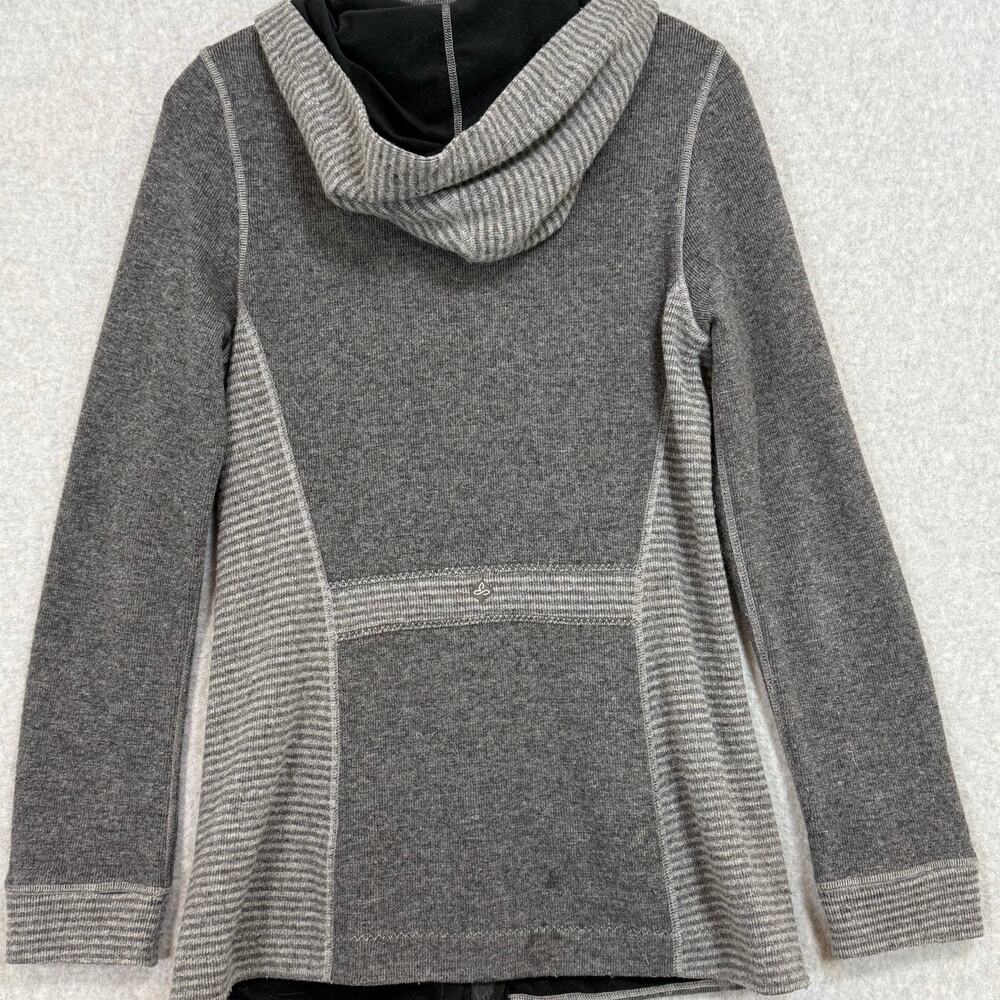 prAna Kari Sweater Jacket Wool Blend Size S Striped Hooded Cozycore Everyday - Picture 5 of 16